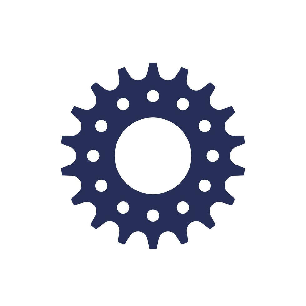 cykel redskap eller kedjehjul ikon på vit vektor