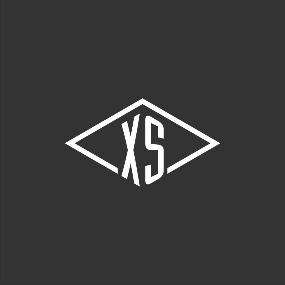 Initialen xs Logo Monogramm mit einfach Diamant Linie Stil Design vektor