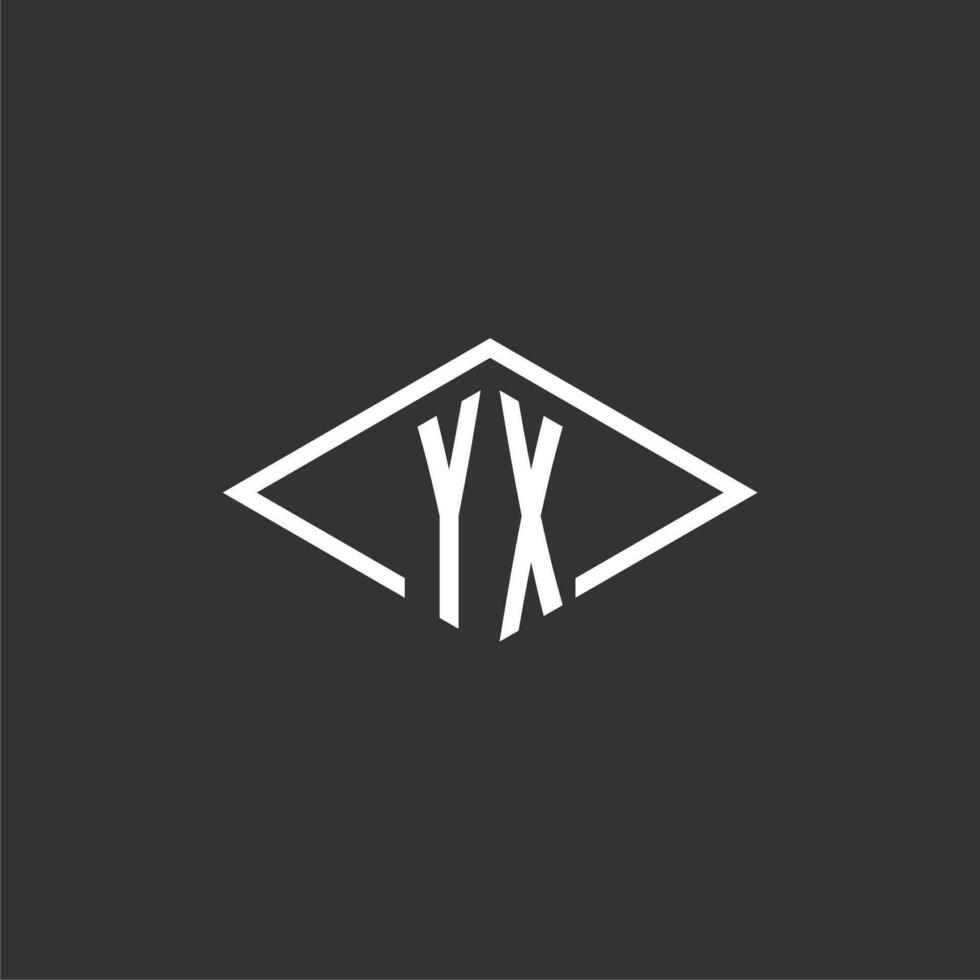 Initialen yx Logo Monogramm mit einfach Diamant Linie Stil Design vektor