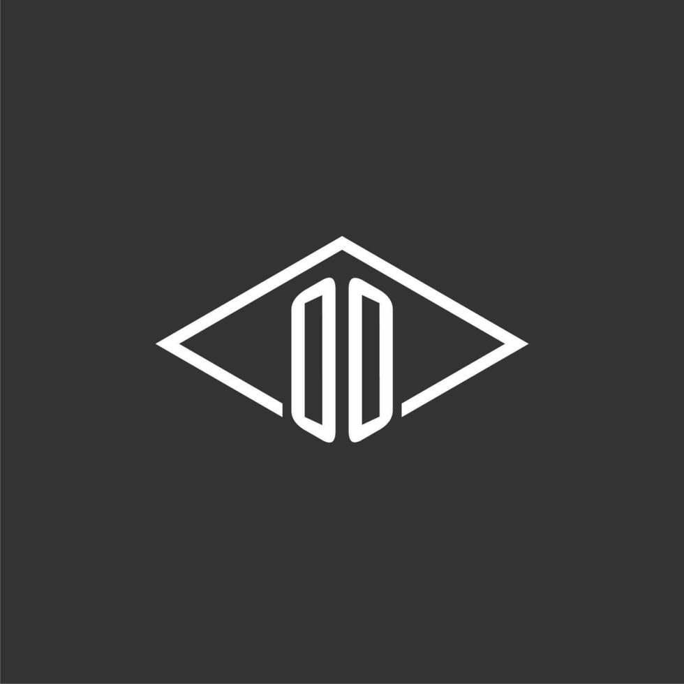 initialer oo logotyp monogram med enkel diamant linje stil design vektor