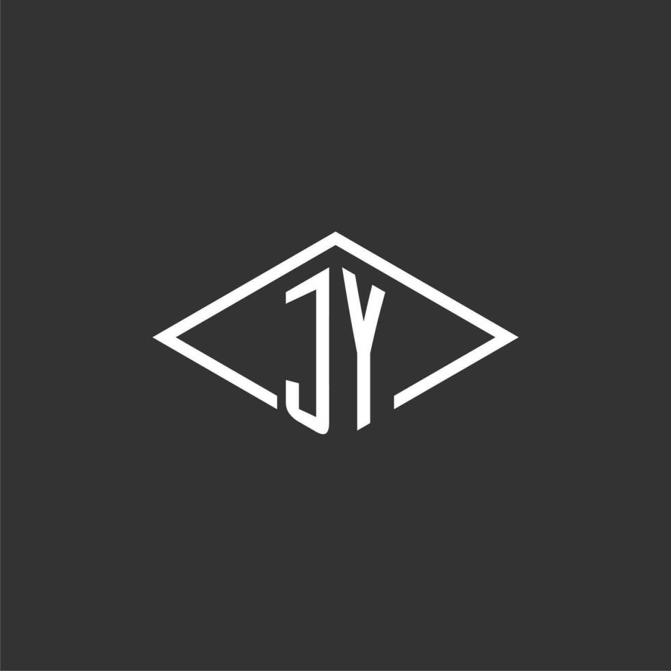 Initialen jy Logo Monogramm mit einfach Diamant Linie Stil Design vektor