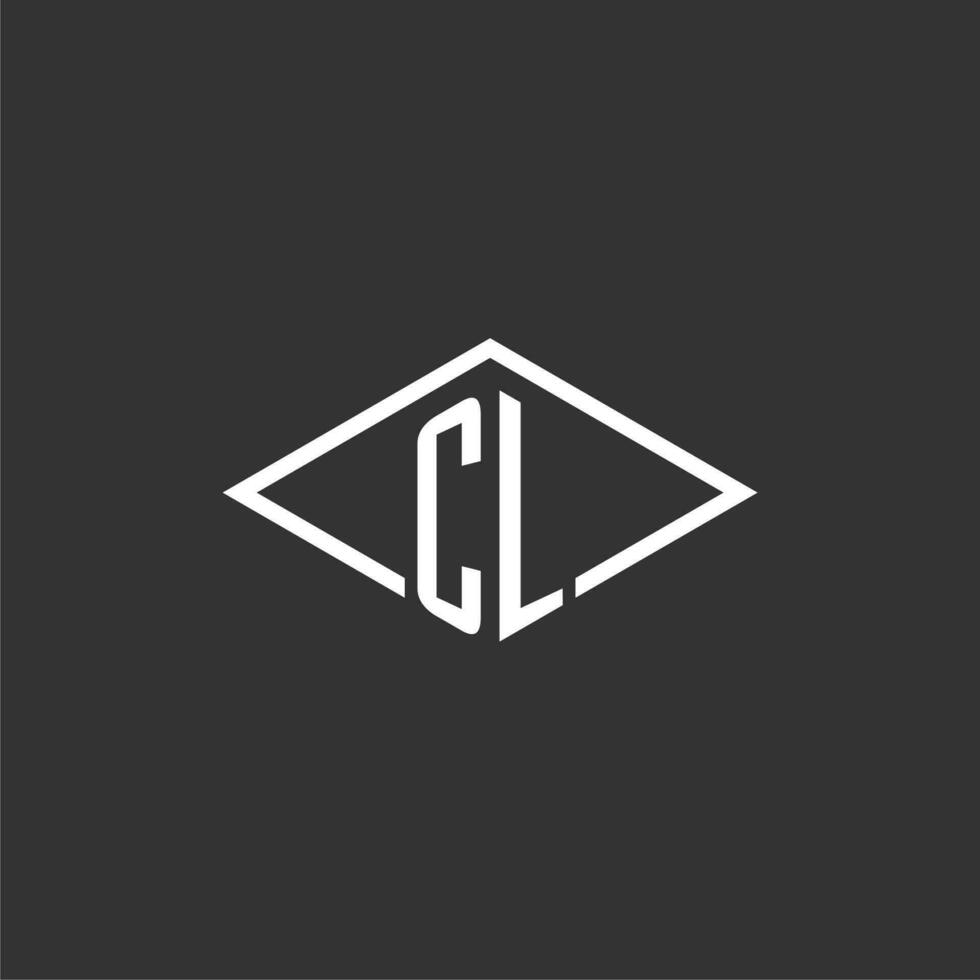 Initialen cl Logo Monogramm mit einfach Diamant Linie Stil Design vektor