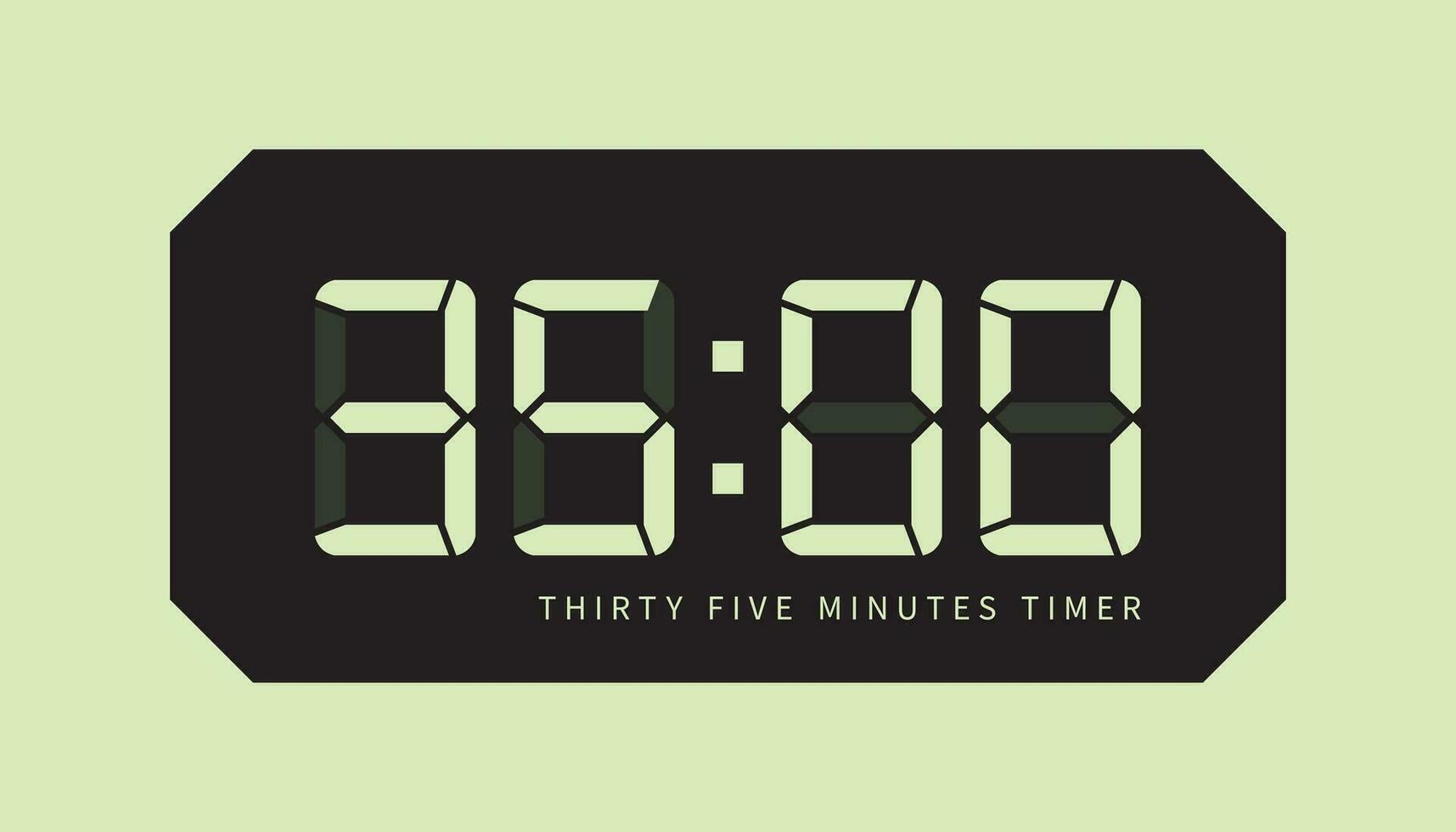 35 Protokoll Timer Symbol, Digital Uhr. retro LED Design. isoliert Vektor