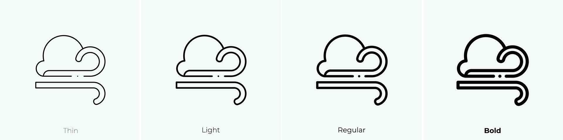 Wind Symbol. dünn, Licht, regulär und Fett gedruckt Stil Design isoliert auf Weiß Hintergrund vektor