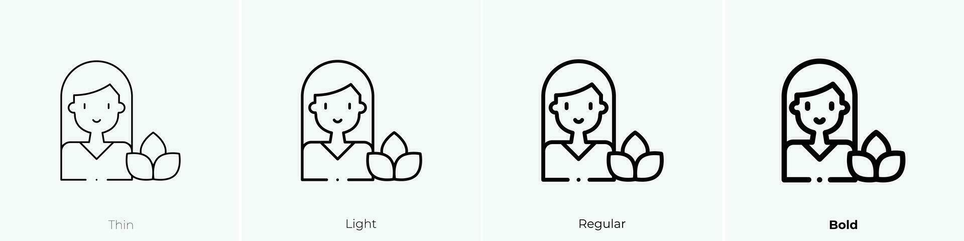 Frau Symbol. dünn, Licht, regulär und Fett gedruckt Stil Design isoliert auf Weiß Hintergrund vektor