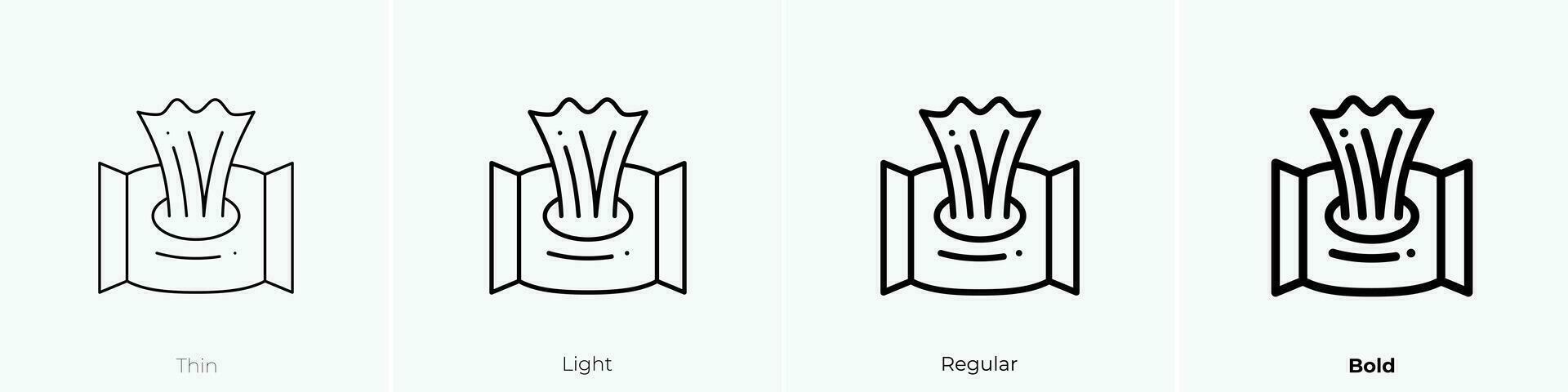 Tücher Symbol. dünn, Licht, regulär und Fett gedruckt Stil Design isoliert auf Weiß Hintergrund vektor