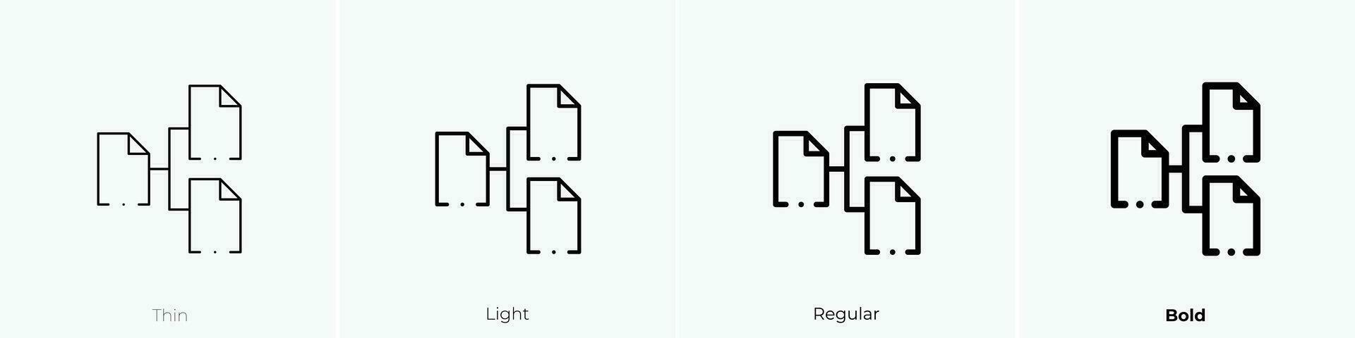 arbetsflöde ikon. tunn, ljus, regelbunden och djärv stil design isolerat på vit bakgrund vektor