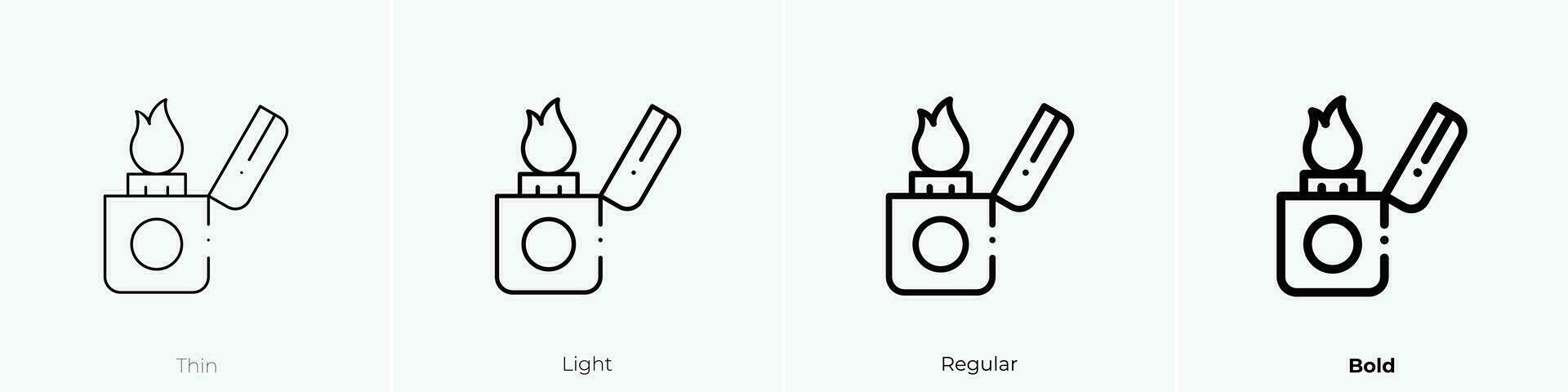 Zippo Symbol. dünn, Licht, regulär und Fett gedruckt Stil Design isoliert auf Weiß Hintergrund vektor