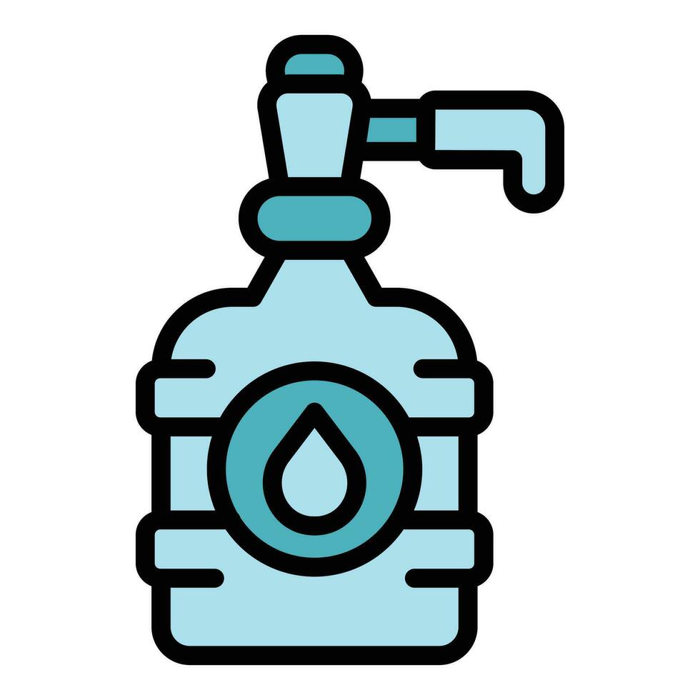 Wasser Spender Flasche Symbol Vektor eben
