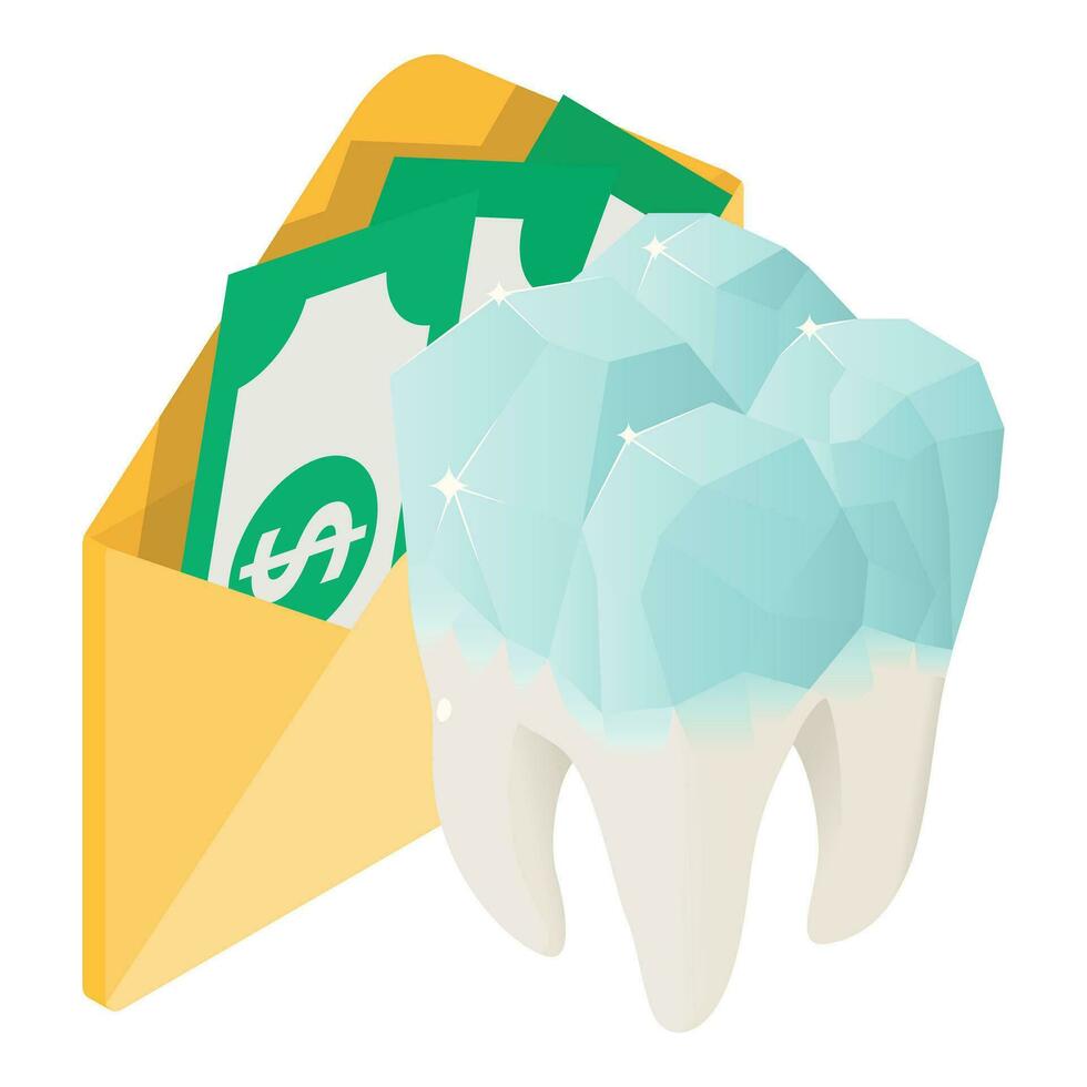 Dental Bedienung Symbol isometrisch Vektor. Eis Würfel auf Mensch