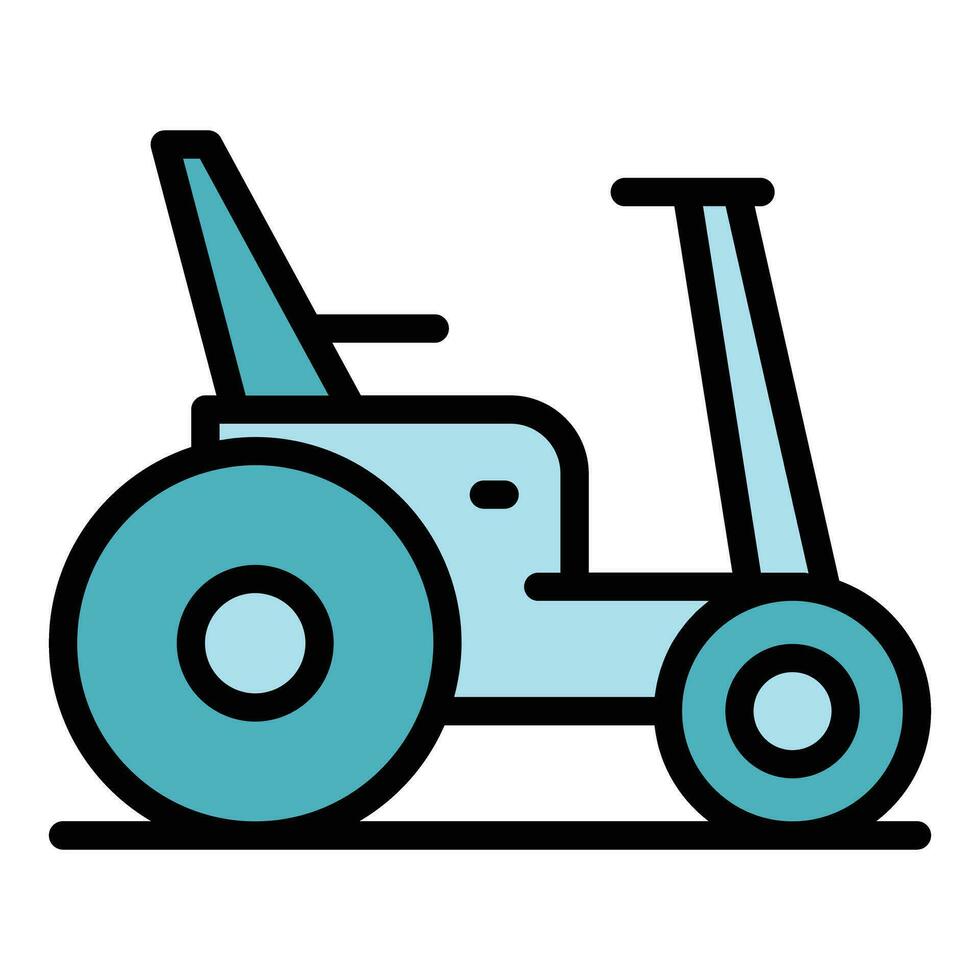 driven elektrisk rullstol ikon vektor platt