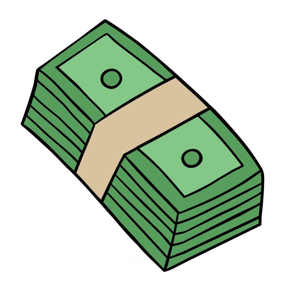 Cartoon-Vektor-Illustration von Banknotengeld vektor