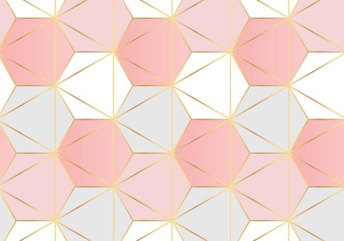 Sechseckiges Muster Rose Gold Background vektor