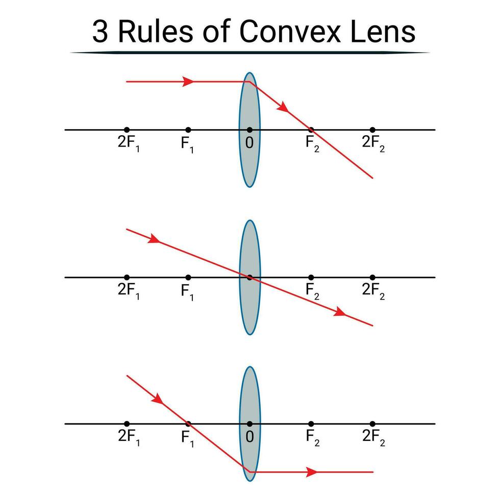 3 regler av konvex lins vektor