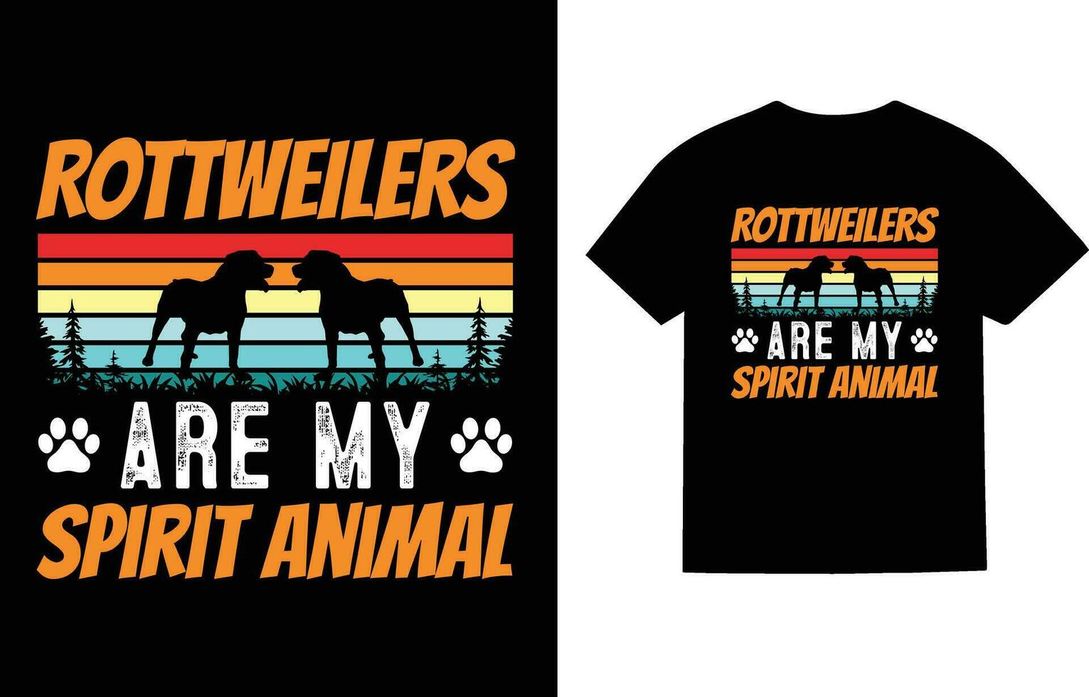 rottweiler hund t-shirt design vektor