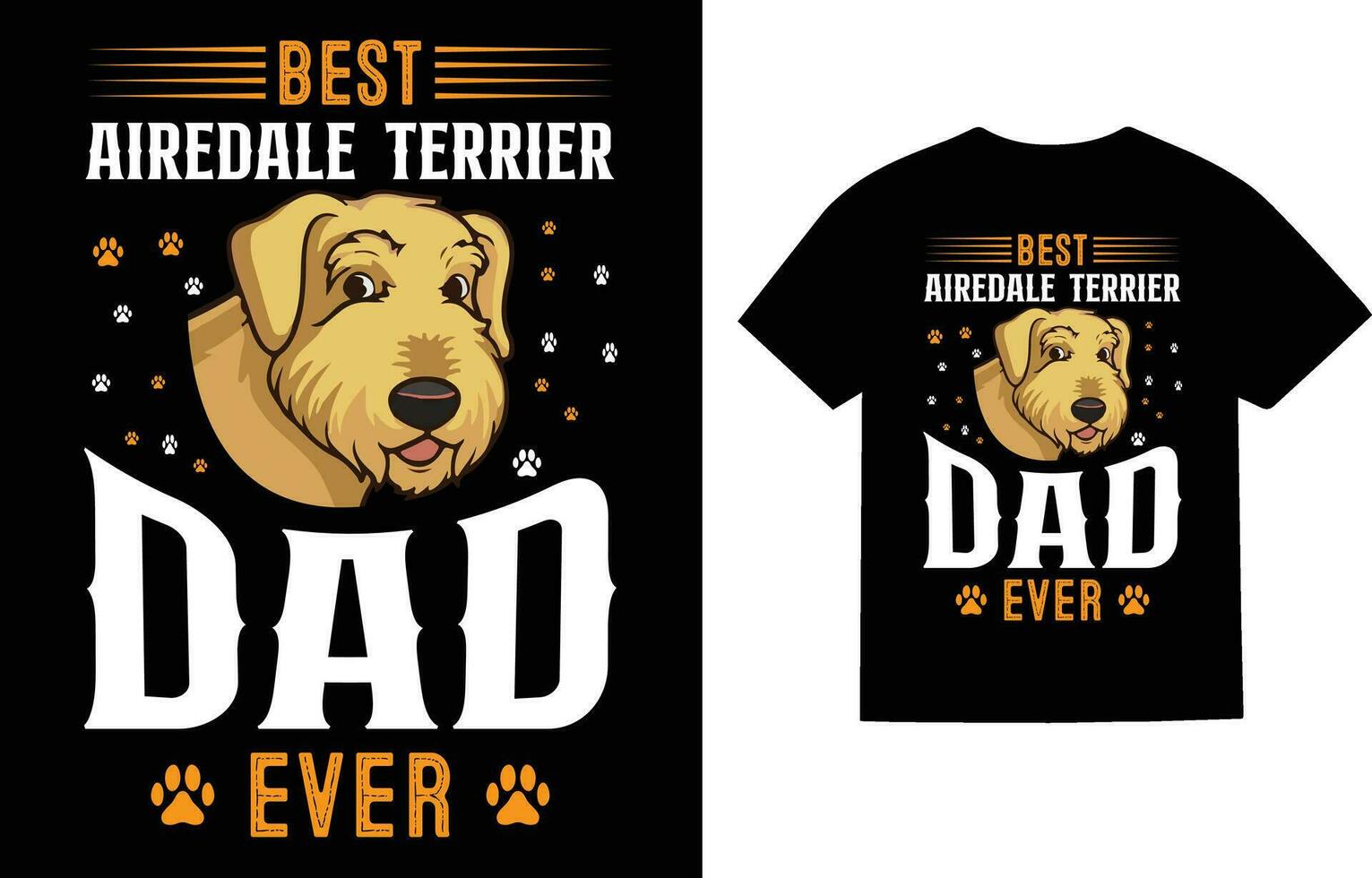 airedale hund t-shirt design vektor