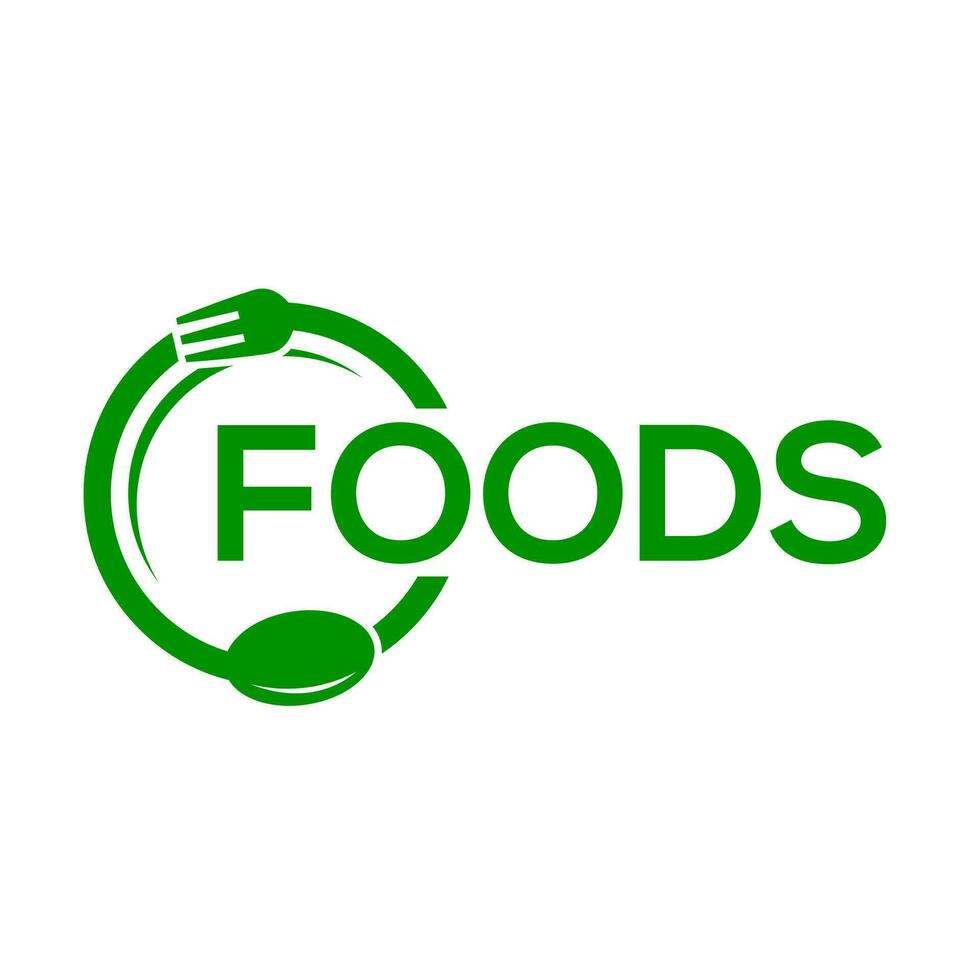 Lebensmittel Vektor Logo oder Symbol, Weiß Hintergrund Lebensmittel Logo