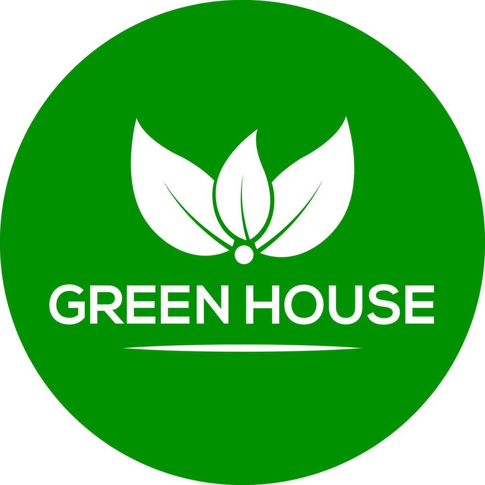 grön bakgrund grön hus vektor logotyp eller ikon, grön hus logotyp