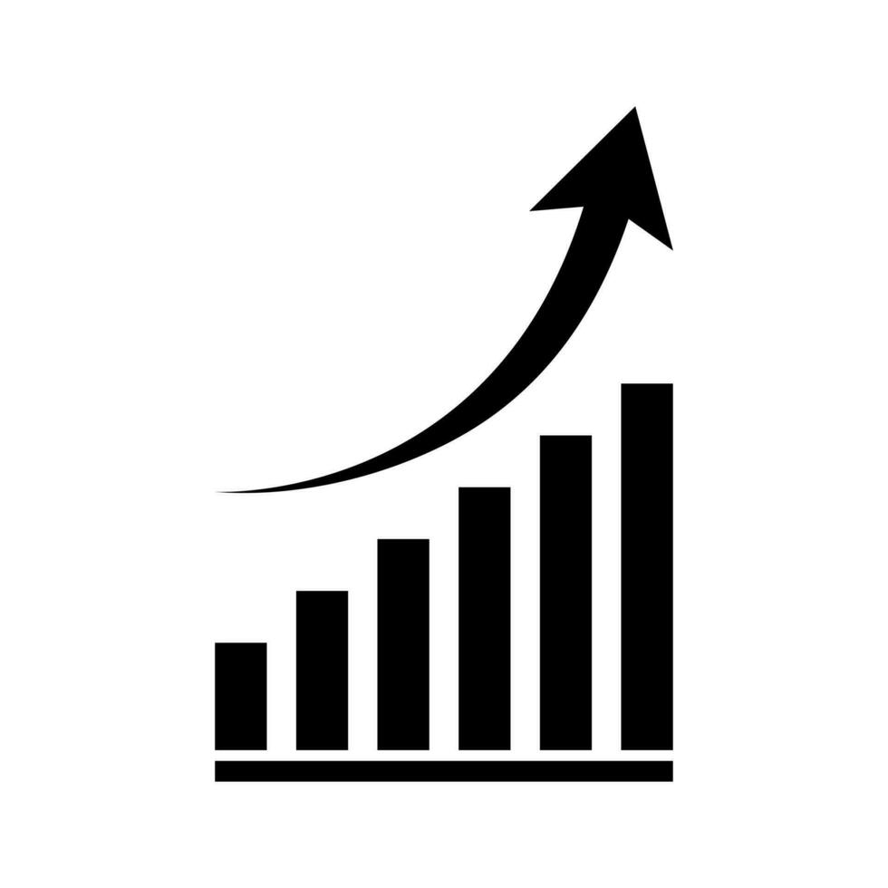växande Graf ikon vektor. företag tillväxt vinst symbol isolerat på vit bakgrund vektor