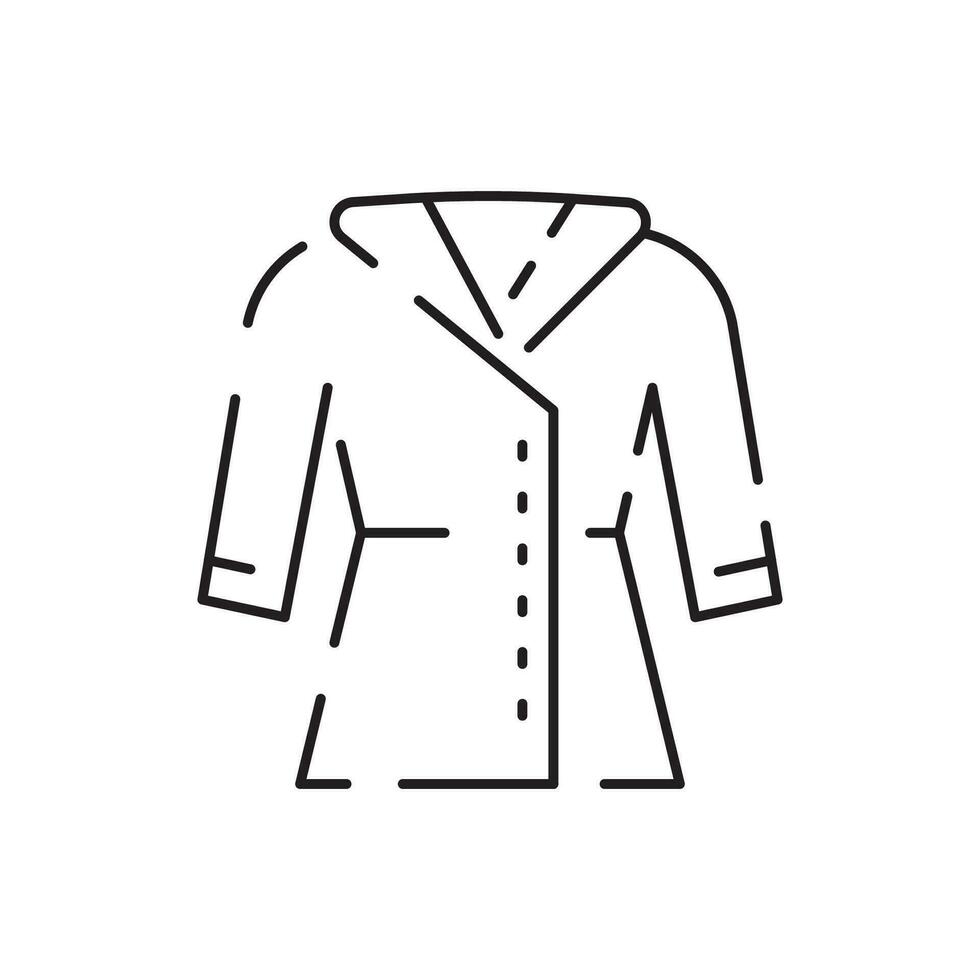 värma vinter- eller höst kläder linje ikon. annorlunda typer av vinter- kläder Inklusive jacka, vantar, flämta, täcka, Tröja, hörselkåpor, mössa. vektor