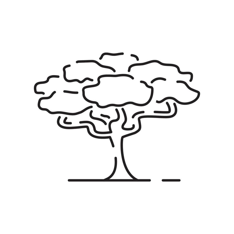 träd linje ikon. naturligtvis skön symbol. träd vektor översikt isolerat på vit bakgrund. skog, parkera och trädgård träd platt tecken samling.