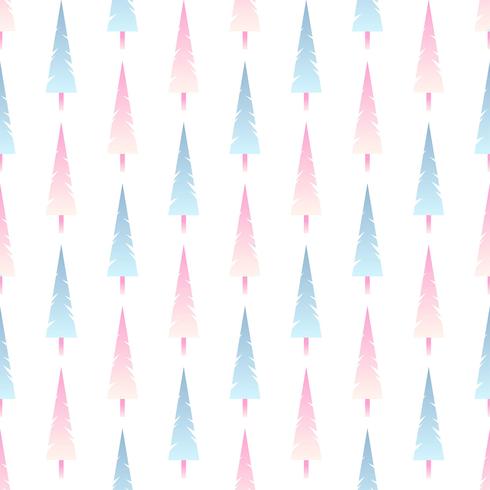 Pine Tree Seamless Pastell Bakgrund Vector