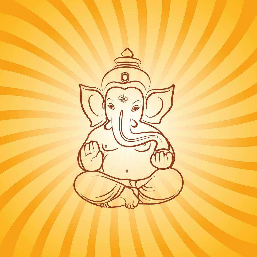 Ganesh chaturthi, Ganesh Kunst, Ganesh Vektor Illustration
