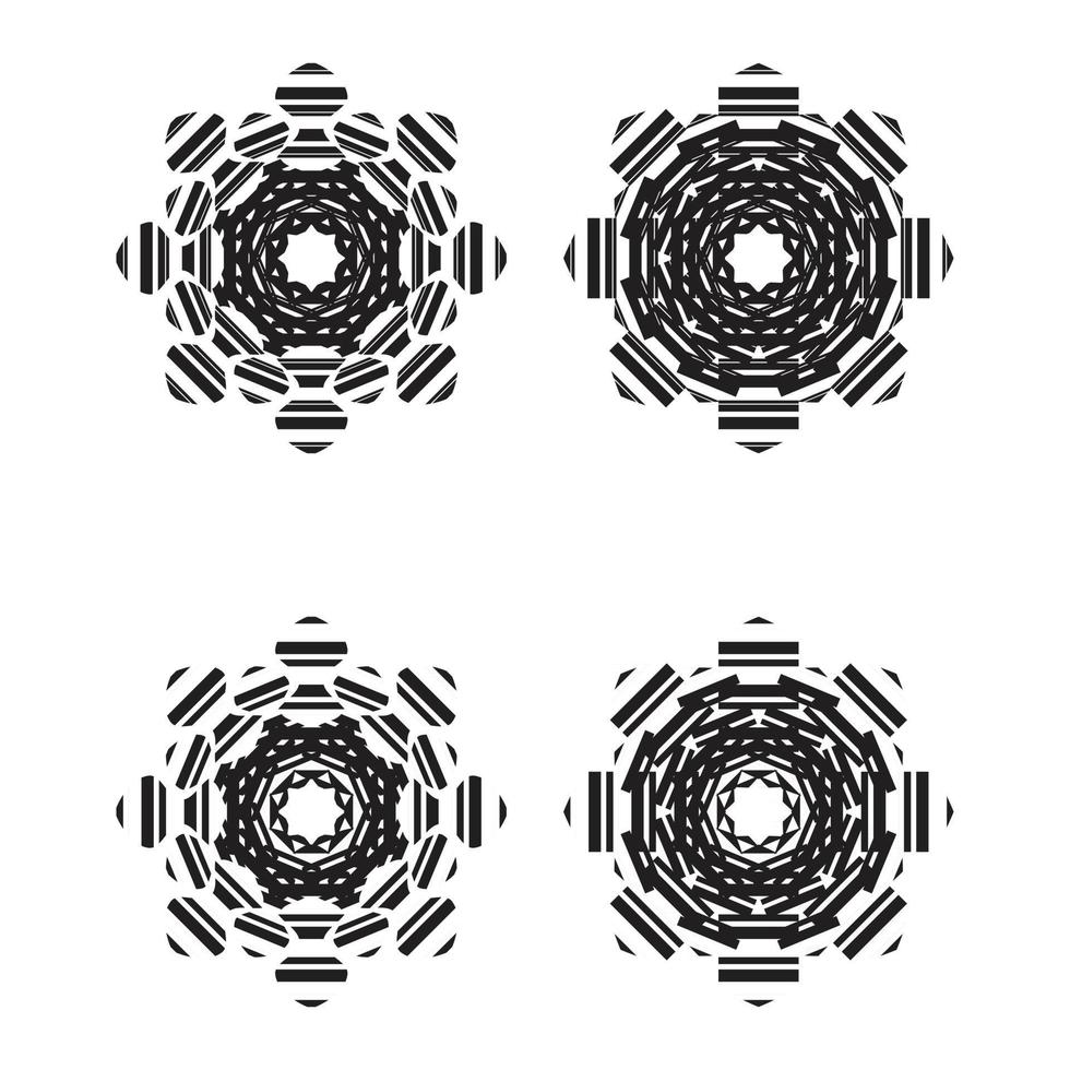 ställa in cirkulär dekorativ design vektor