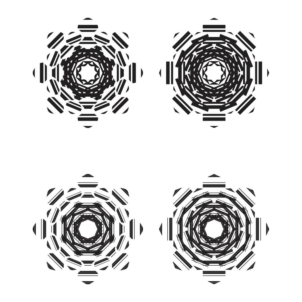 ställa in cirkulär dekorativ design vektor