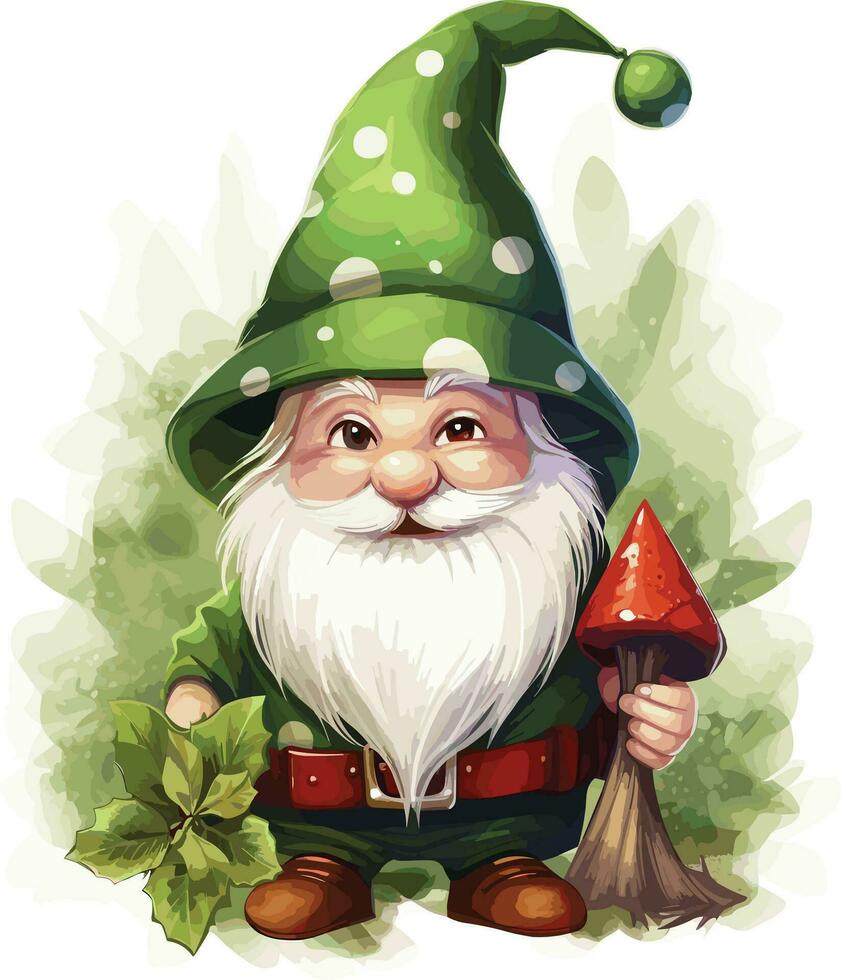 grön jul gnome stjäla jul ClipArt vektor