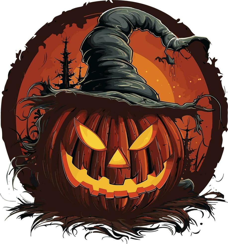 halloween Semester, spökig pumpor sömlös mönster bakgrund, vektor illustration