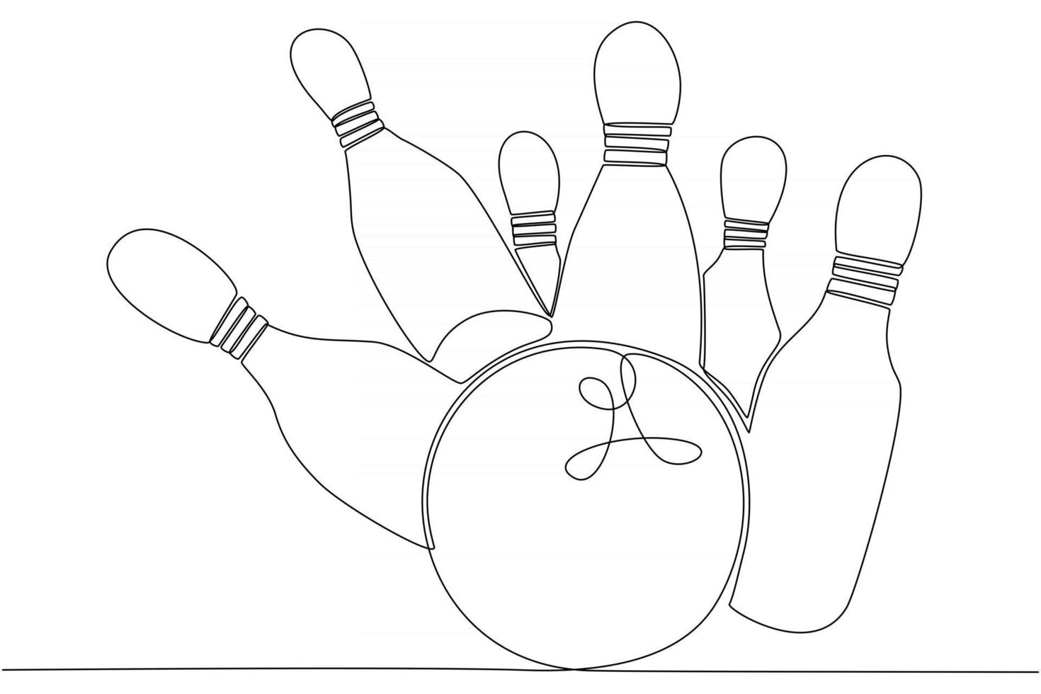 bowling kontinuerlig linje ritning vektorillustration vektor