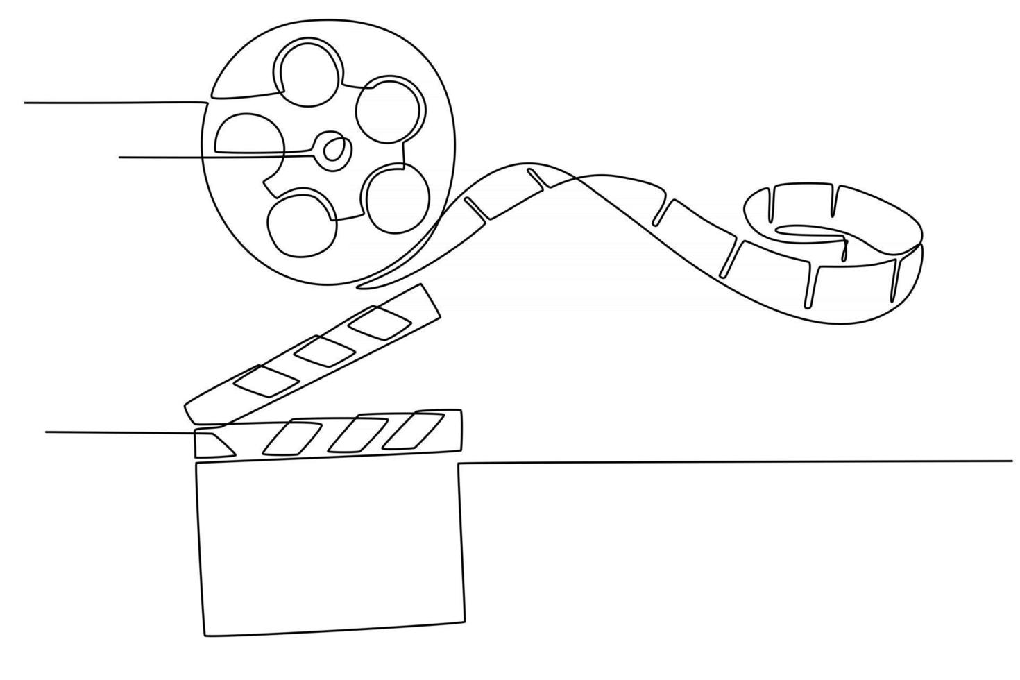 kontinuerlig linje ritning uppsättning film ikon vektorillustration vektor