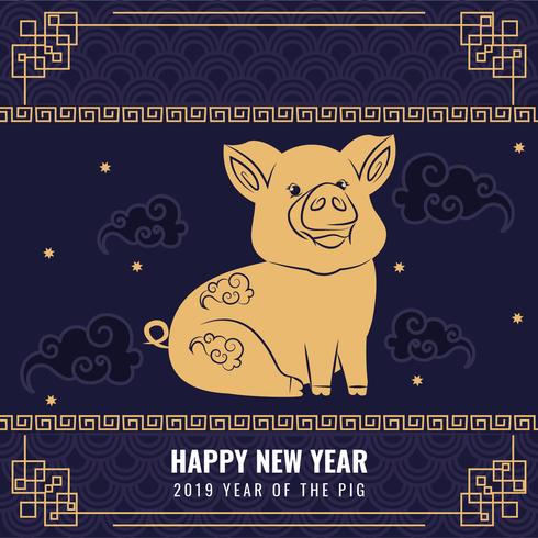 Vektor 2019 Kinesisk nyårsbakgrund