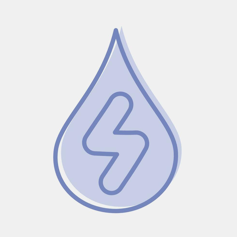 Symbol Wasser Energie. Ökologie und Umgebung Elemente. Symbole im zwei Ton Stil. gut zum Drucke, Poster, Logo, Infografiken, usw. vektor