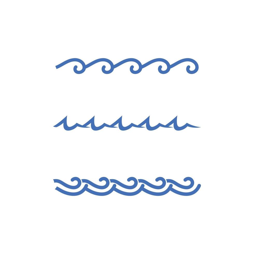 Wasser und Welle Symbol Vektor Logo Design Natur Ozean und Strand Objekt