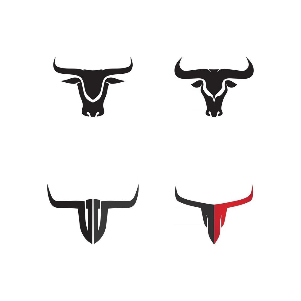 Bull Horn Kuhkopf und Büffel Logo und Symbole Vorlage Icons App template vektor