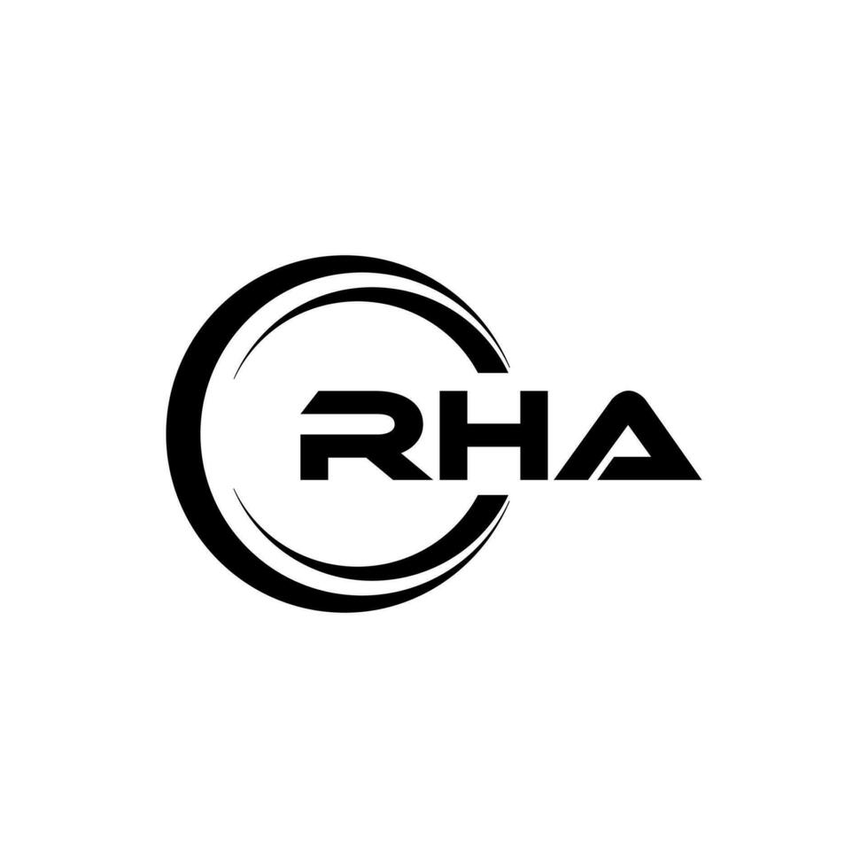 rha Logo Design, Inspiration zum ein einzigartig Identität. modern Eleganz und kreativ Design. Wasserzeichen Ihre Erfolg mit das auffällig diese Logo. vektor