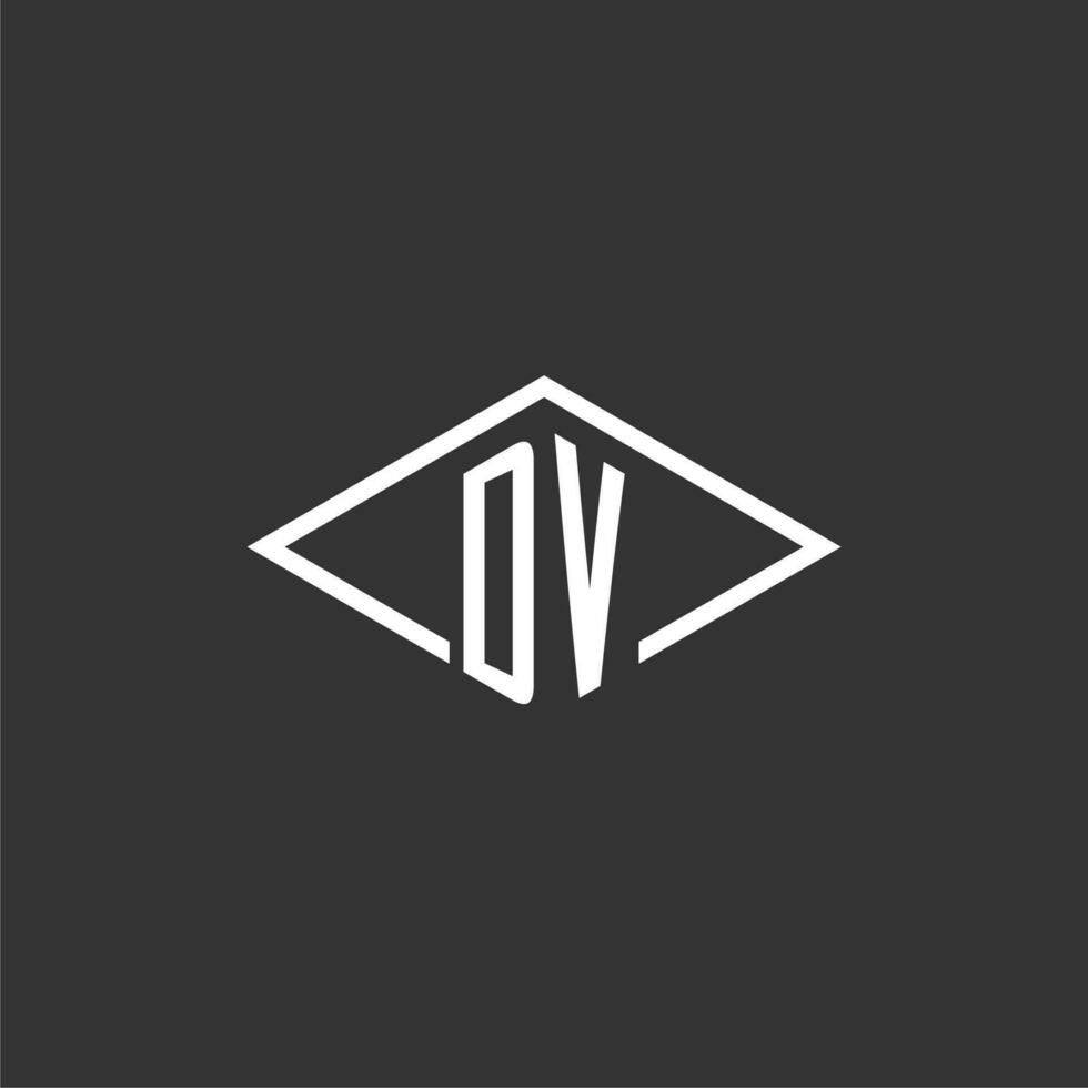 Initialen dv Logo Monogramm mit einfach Diamant Linie Stil Design vektor