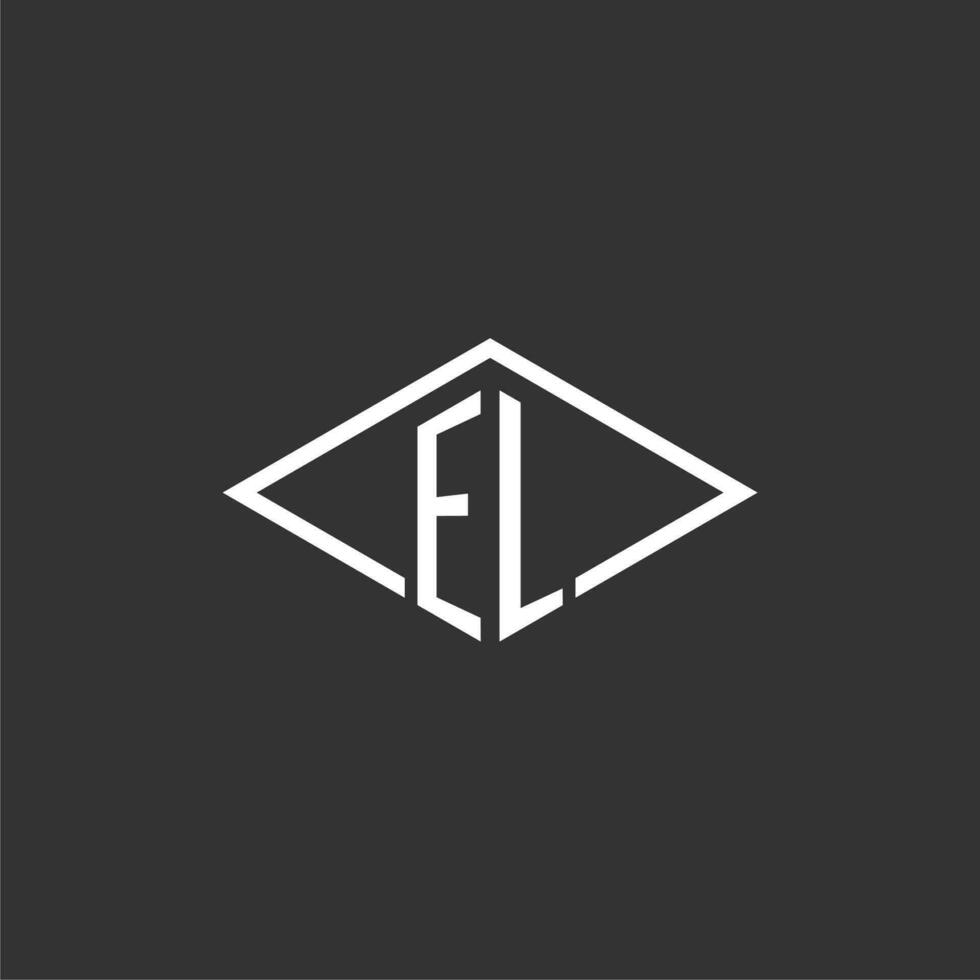 Initialen el Logo Monogramm mit einfach Diamant Linie Stil Design vektor