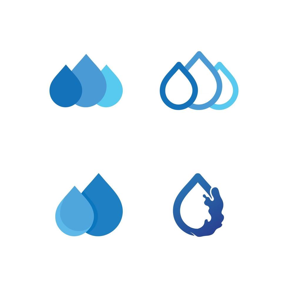 Wassertropfen Logo Vorlage Vektor und Welle Logo Icon Set Natur Ozean und Strand