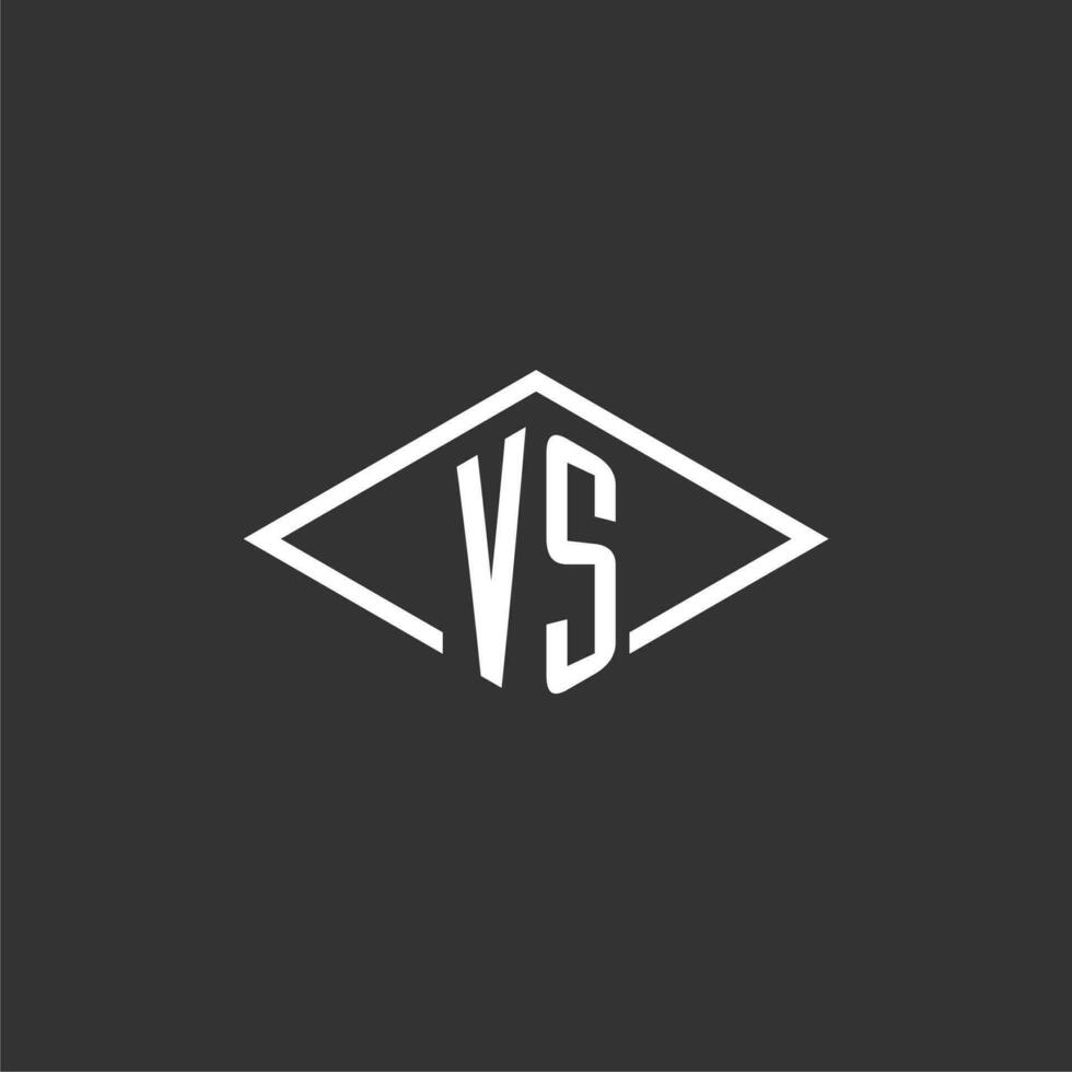 Initialen vs. Logo Monogramm mit einfach Diamant Linie Stil Design vektor