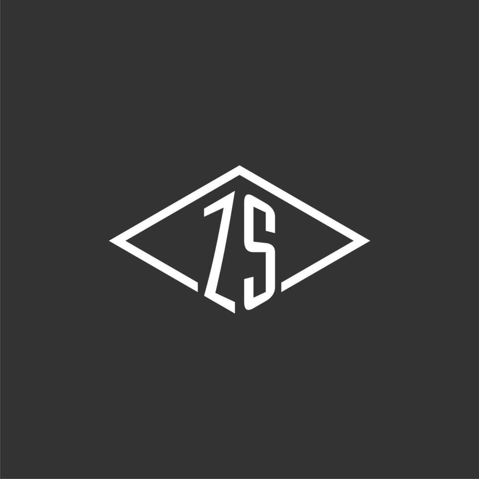 Initialen zs Logo Monogramm mit einfach Diamant Linie Stil Design vektor