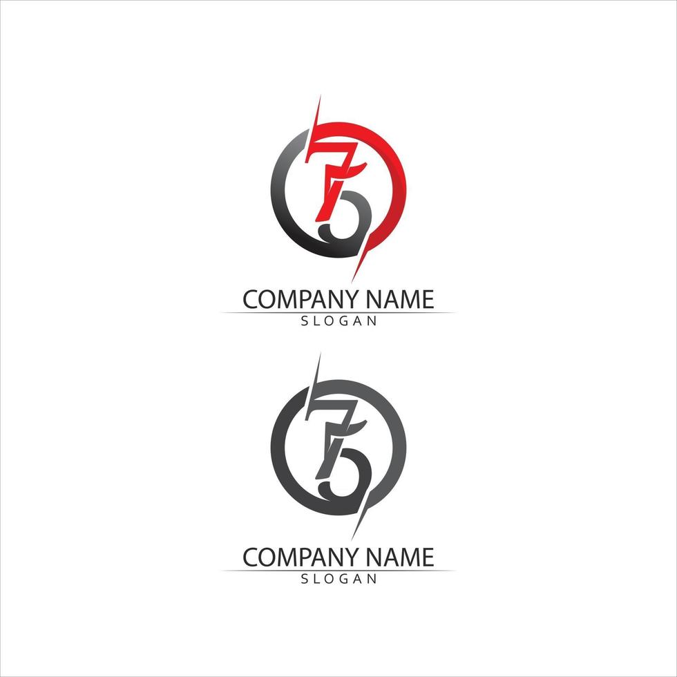 Nummer 75 Logo-Design und Konzept mit Flaggen-Logo-Design-Set vektor