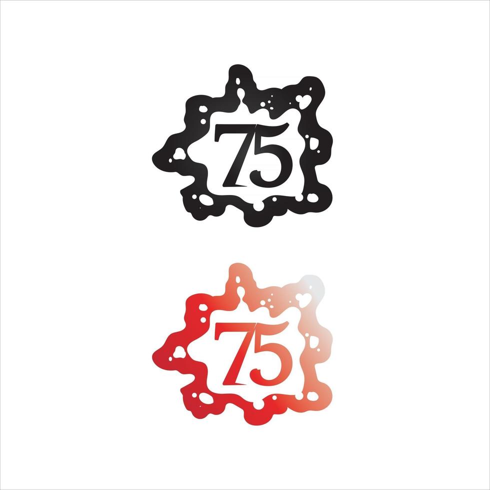 Nummer 75 Logo-Design und Konzept mit Flaggen-Logo-Design-Set vektor