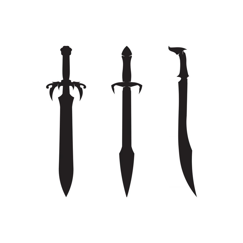 blad och kors svärd, sabel och blad logo ikon platt enkel vektorsymbol och bonus ikon vektor