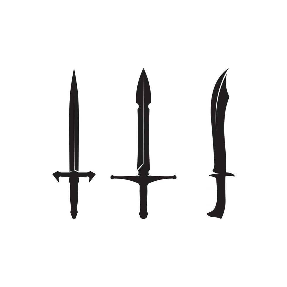 blad och kors svärd, sabel och blad logo ikon platt enkel vektorsymbol och bonus ikon vektor