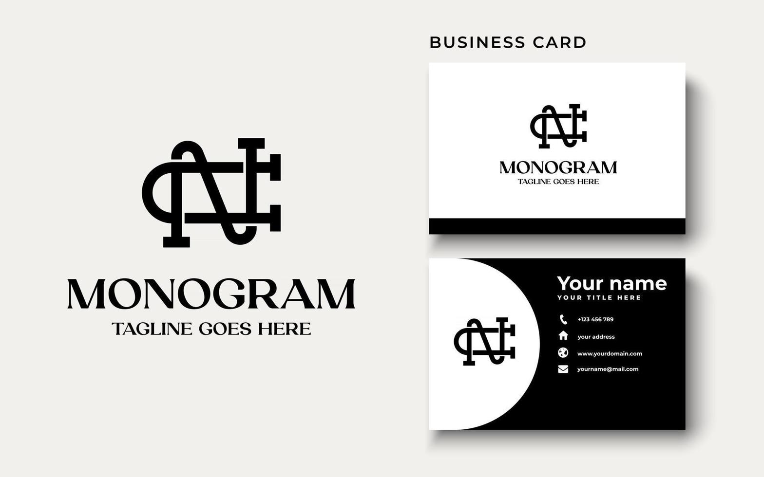 monogram nc vektor logotyp i modern stil