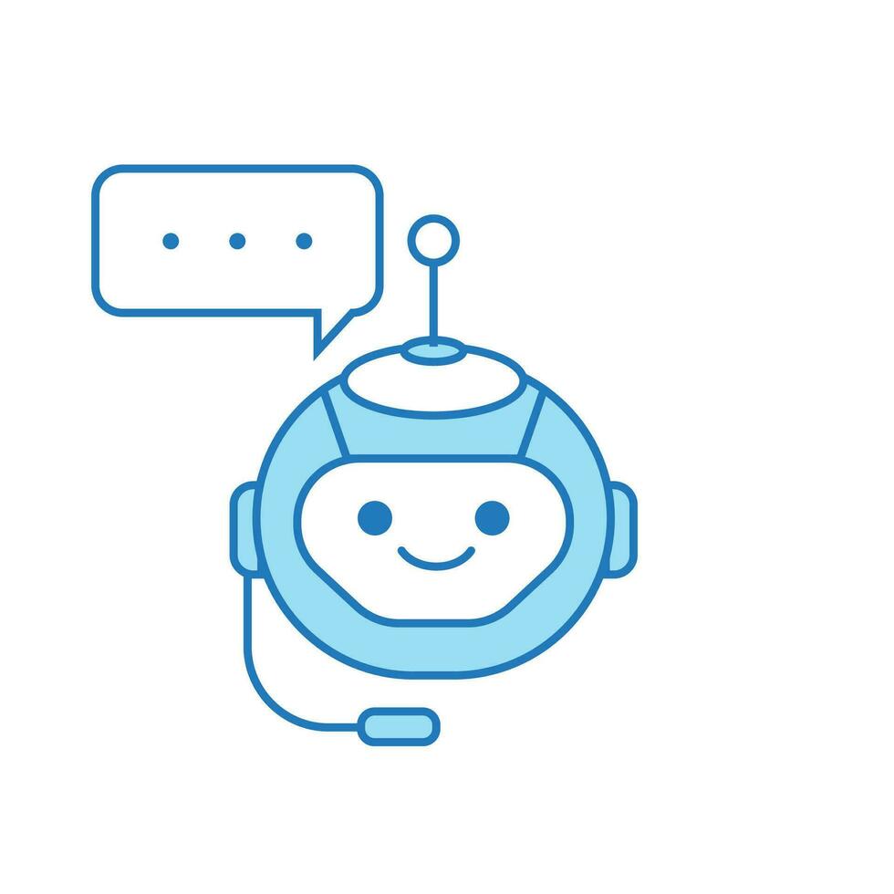 Chatbot Symbol oder virtuell Assistent Symbol Design mit Blase Rede und Headset vektor