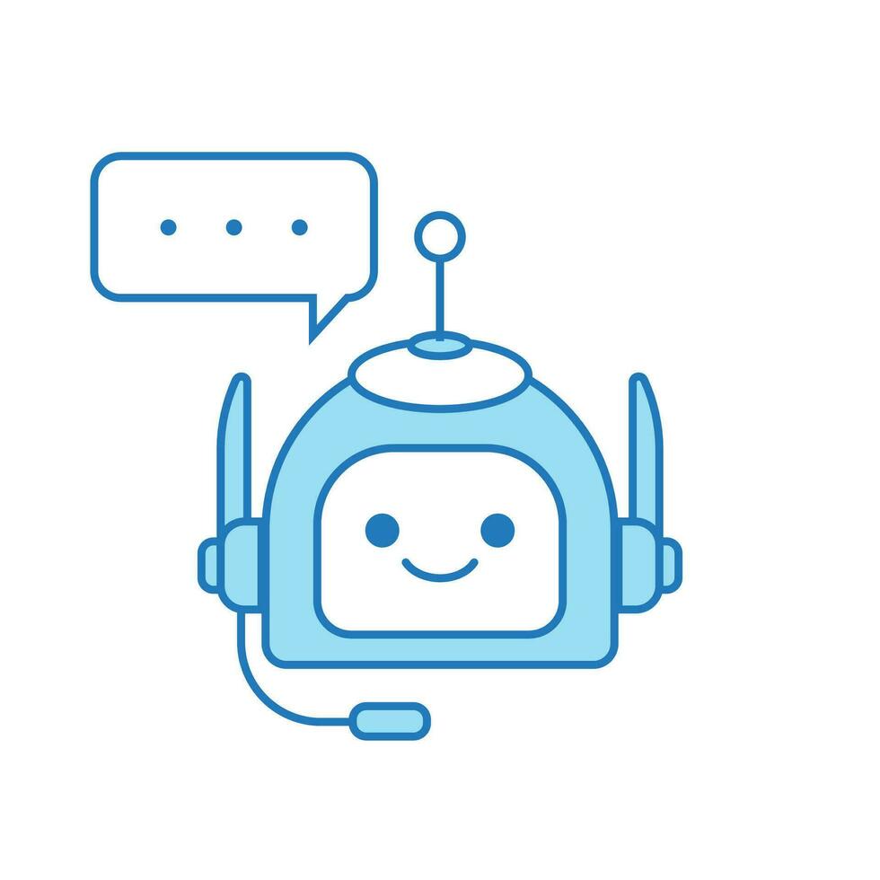 Chatbot Symbol oder virtuell Assistent Symbol Design mit Blase Rede und Headset vektor